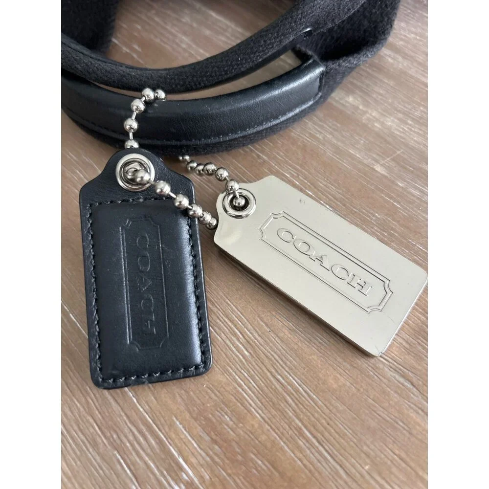 Coach Black Pebble Leather Commuter Laptop Bag Briefcase Unisex Crossbody